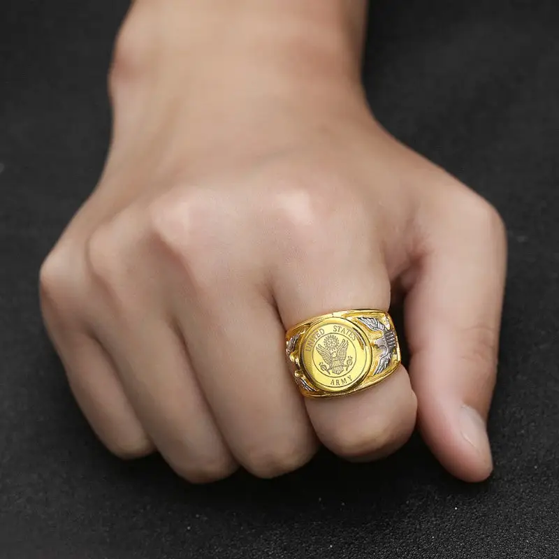 Bague acier homme militaire - Image 14