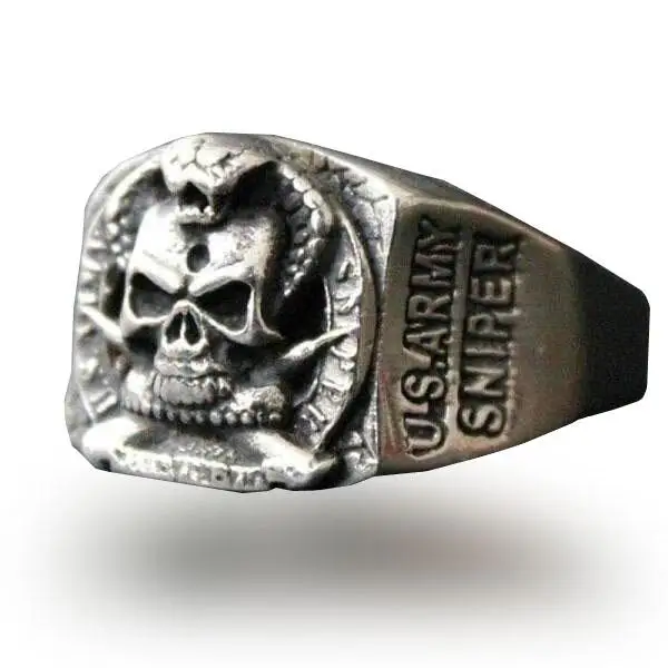 BAGUE MILITAIRE TRÈS DÉTAILLÉE (ARGENT) - Image 5