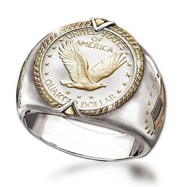 BAGUE MILITAIRE USA (ARGENT) - Image 2