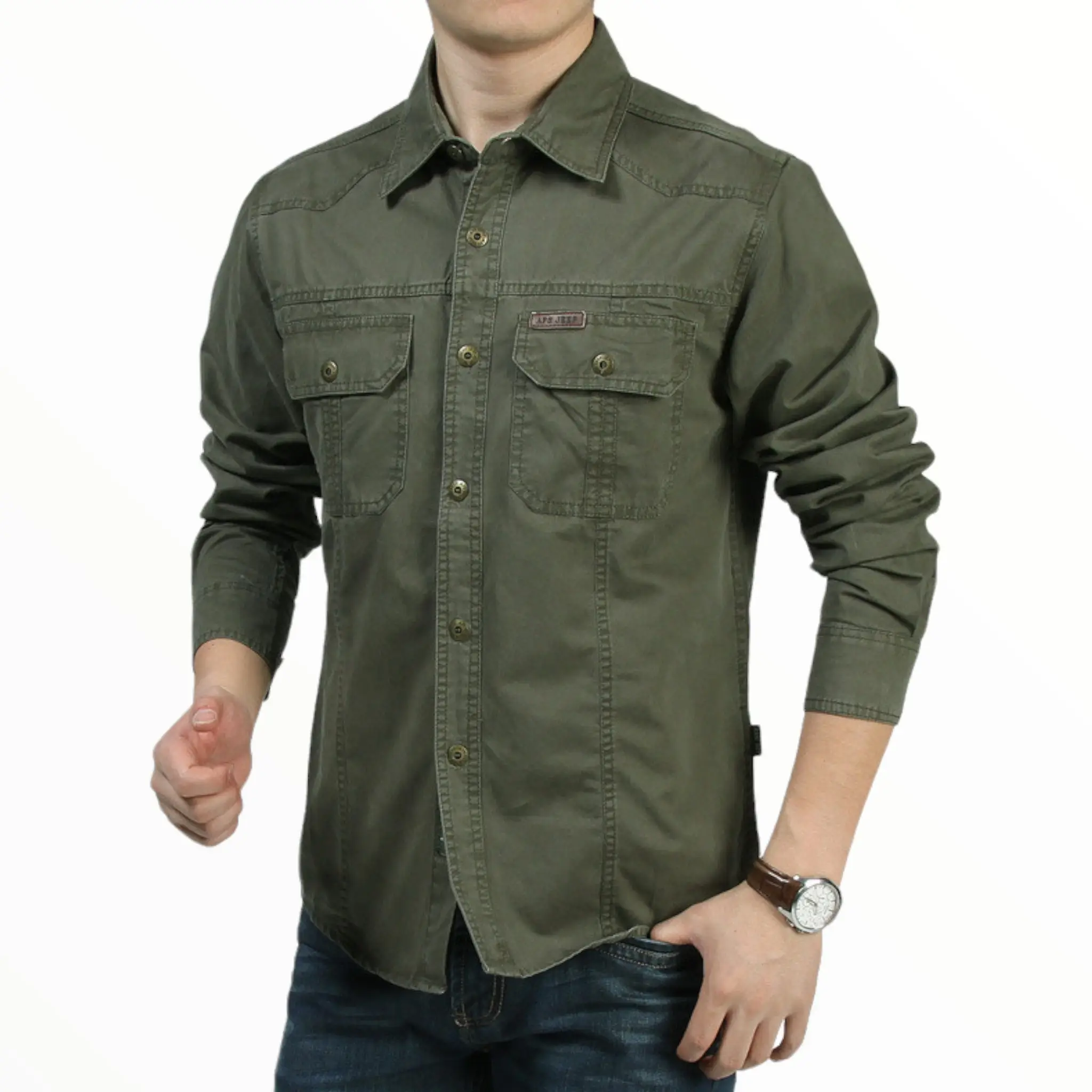 CHEMISE MILITAIRE A DOUBLE POCHES - Image 12