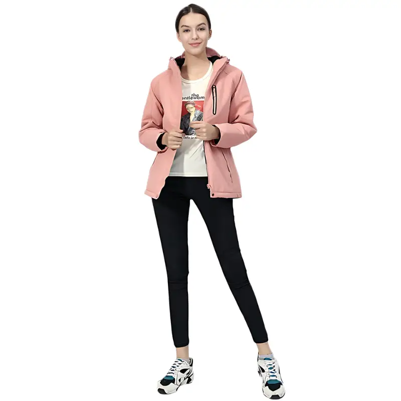 Veste chauffante femme imperméable avec capuche - Image 17