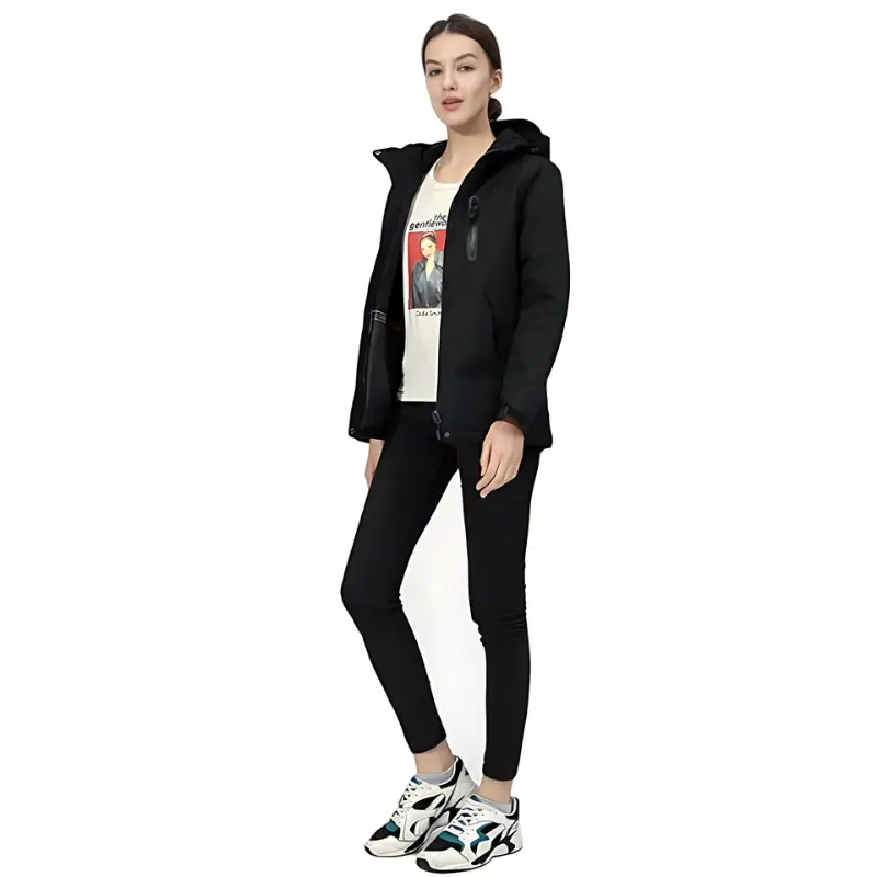 Veste chauffante femme imperméable avec capuche - Image 6