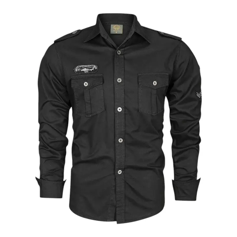 Noir chemise à manches - Image 11