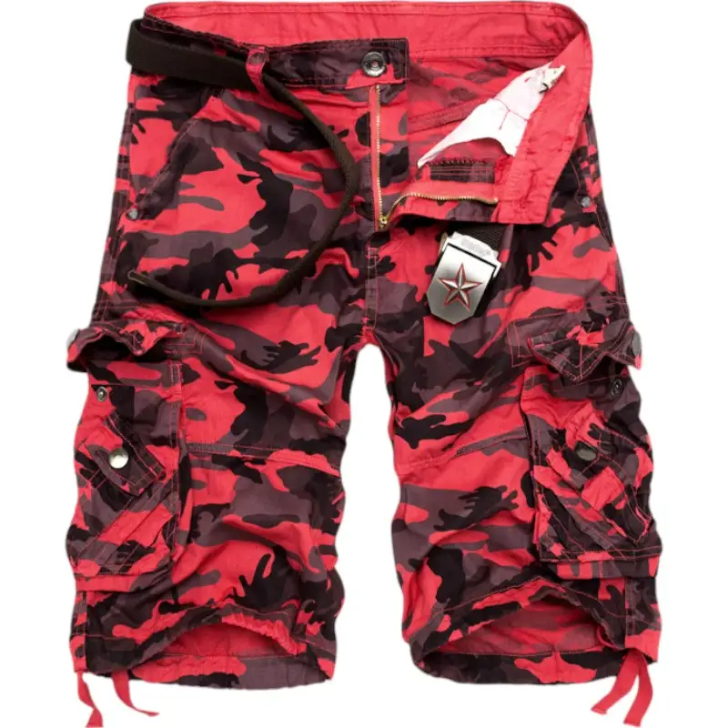 SHORT MILITAIRE - CAMOUFLAGE ROUGE - Image 7