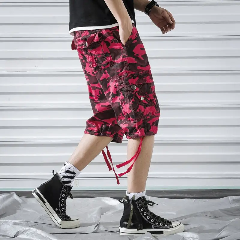 SHORT MILITAIRE - CAMOUFLAGE ROUGE - Image 9