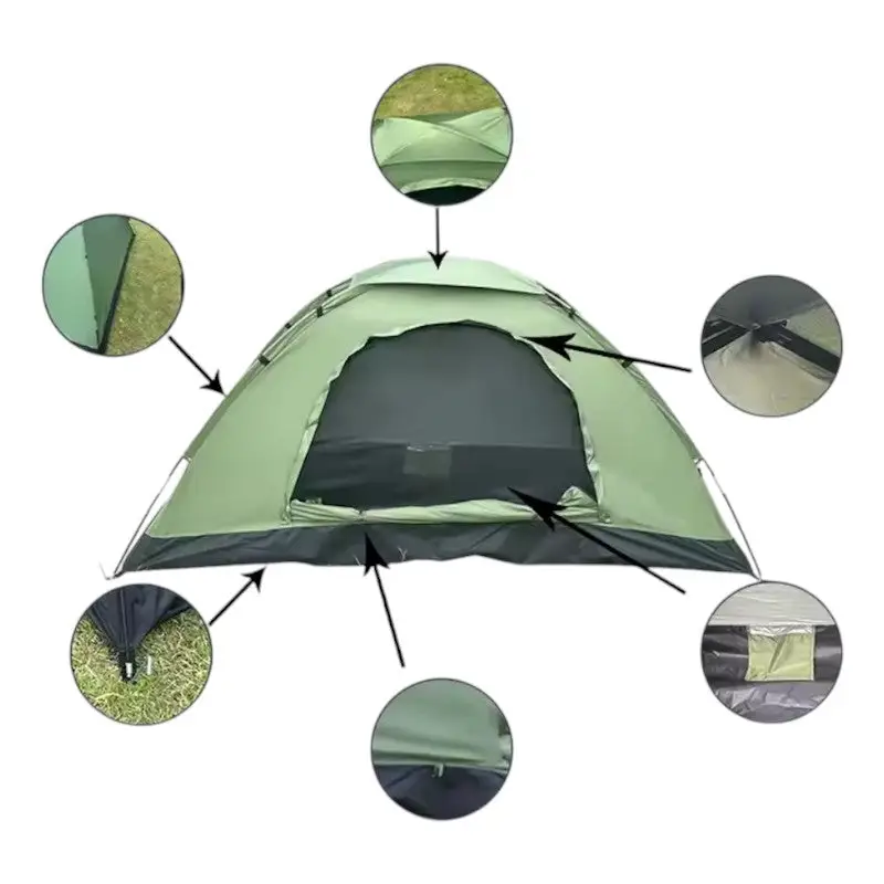 Tente randonnée camping vert 2 places - Image 5
